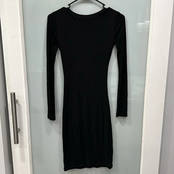 All Saints Women's Black Long Sleeve Layered Mini Knot Tie Dress Size Small - Picture 4 of 4